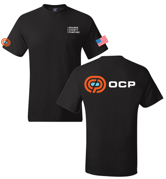 OCP - "Orange County Pumping" Pocket T-Shirt (Beefy Tee - Black)