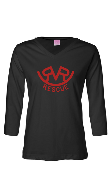 Hitch'n Post - Womens Ranch Rescue Logo 3/4 Sleeve (Black)