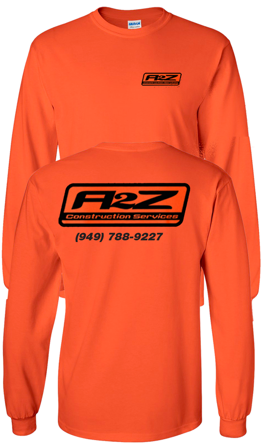 A2Z - BRIGHT ORANGE - Longsleeve (with black print)