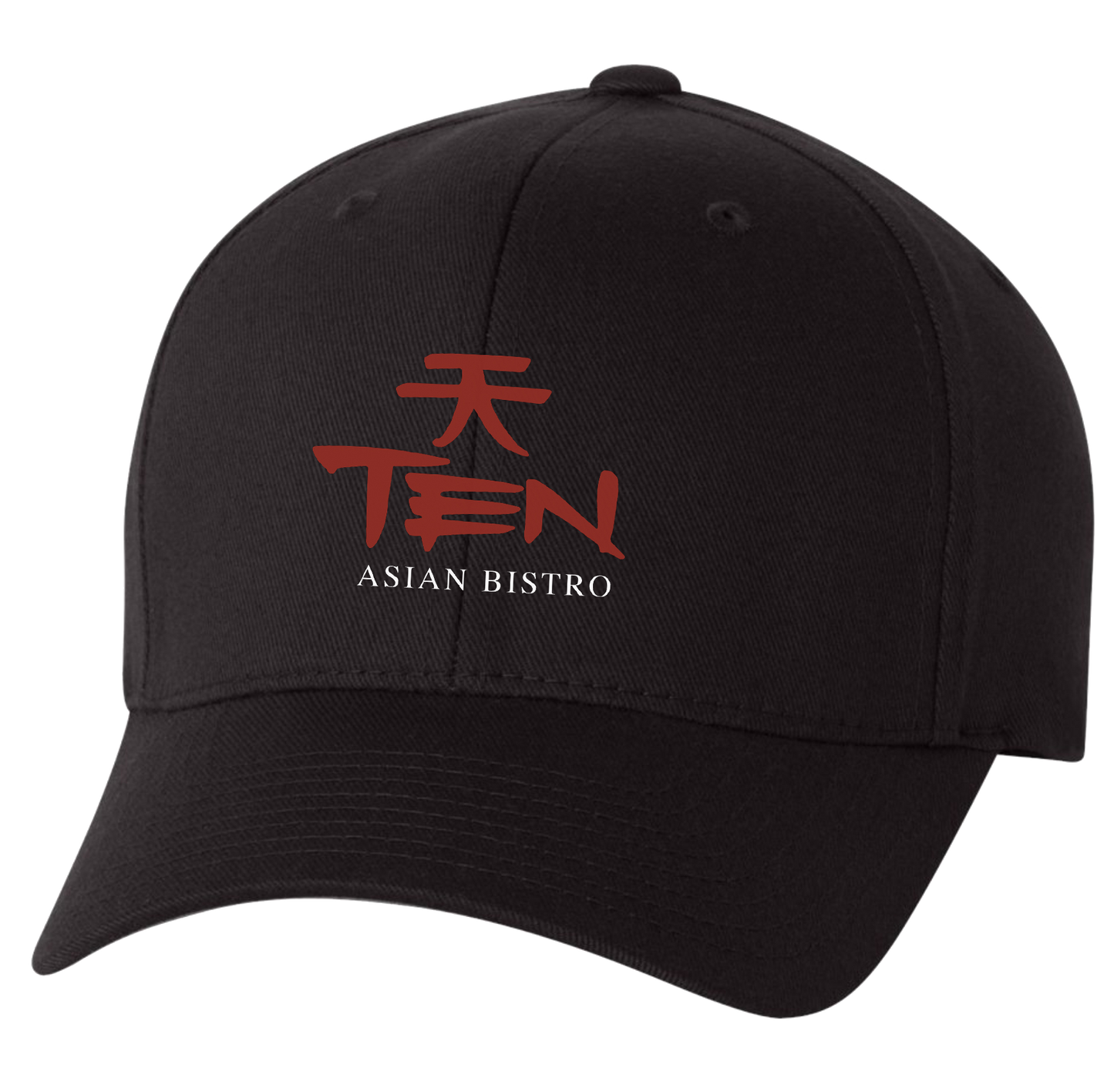 Ten Asian Bistro - Red/White Logo Embroidered Hat (Black)