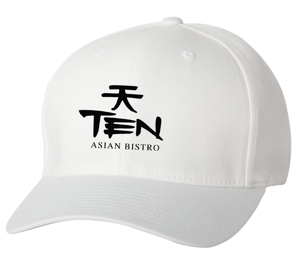 Ten Asian Bistro - Black Logo Embroidered Hat (White)