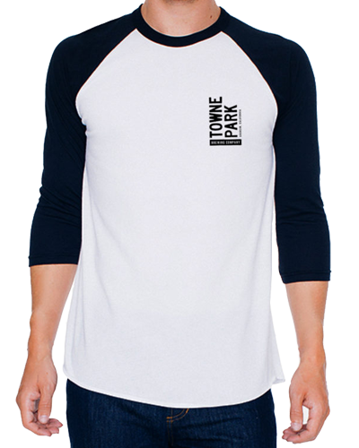 Towne Park - Raglan Vertical Logo (White/Black)