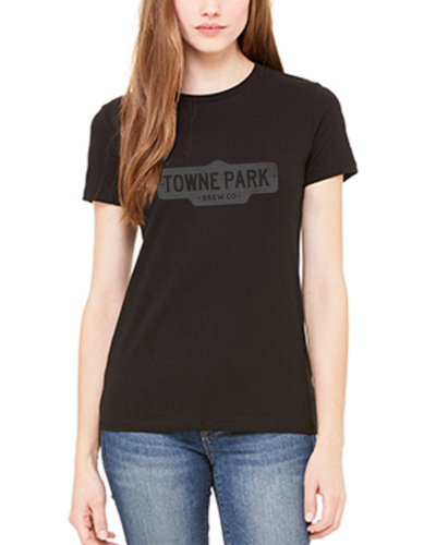 Towne Park - Womens Vintage Sign T-Shirt(Black)