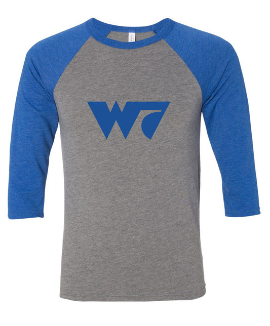 W7 Raglan (Grey/ True Royal Triblend)