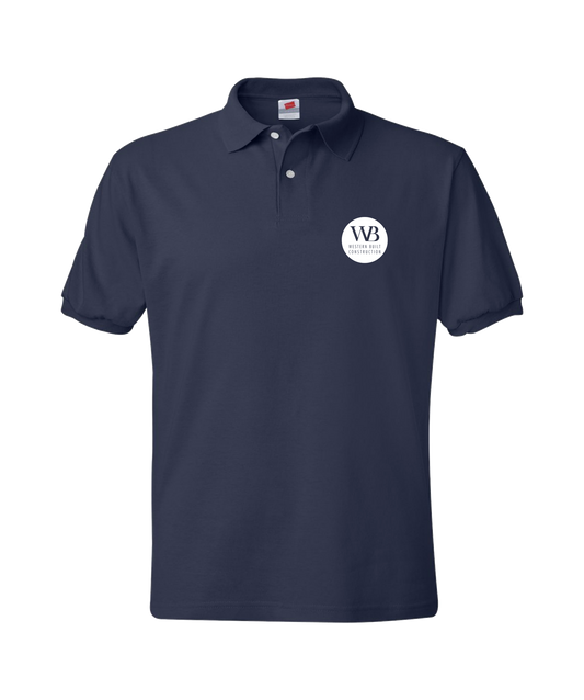 Western Built Construction - Hanes Polo Black (Circle Logo)