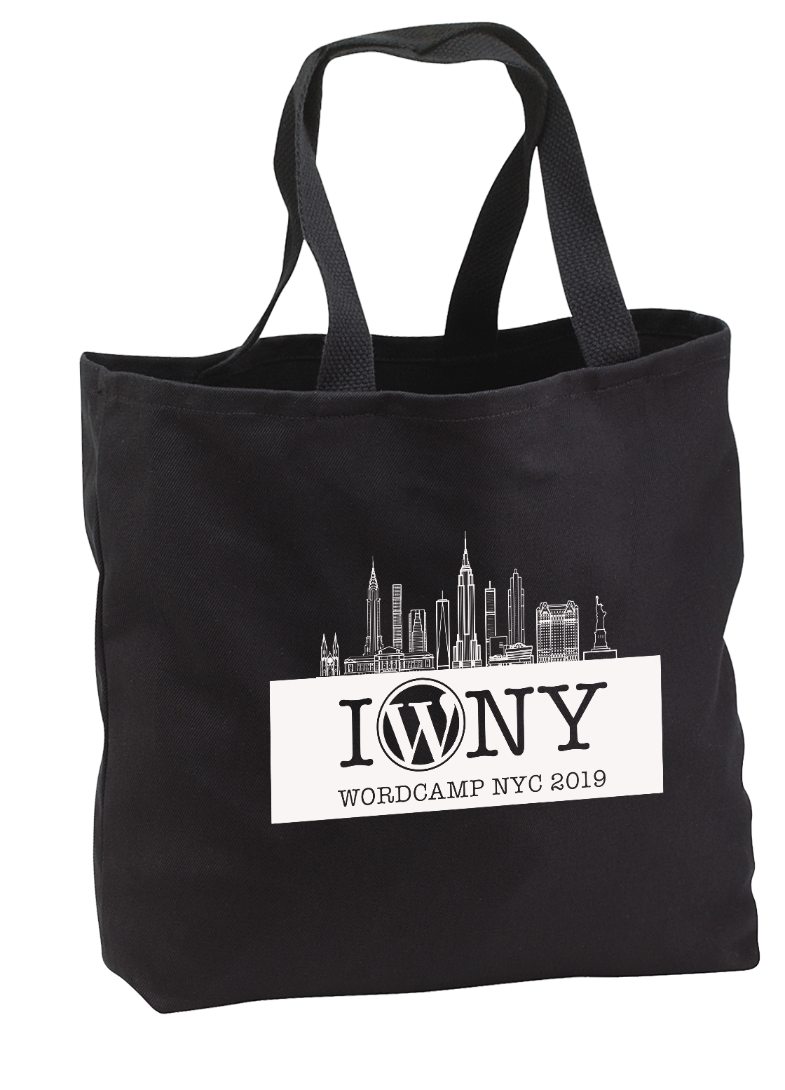 World Camp NY - Convention Tote) w/1 color imprint (BLACK)