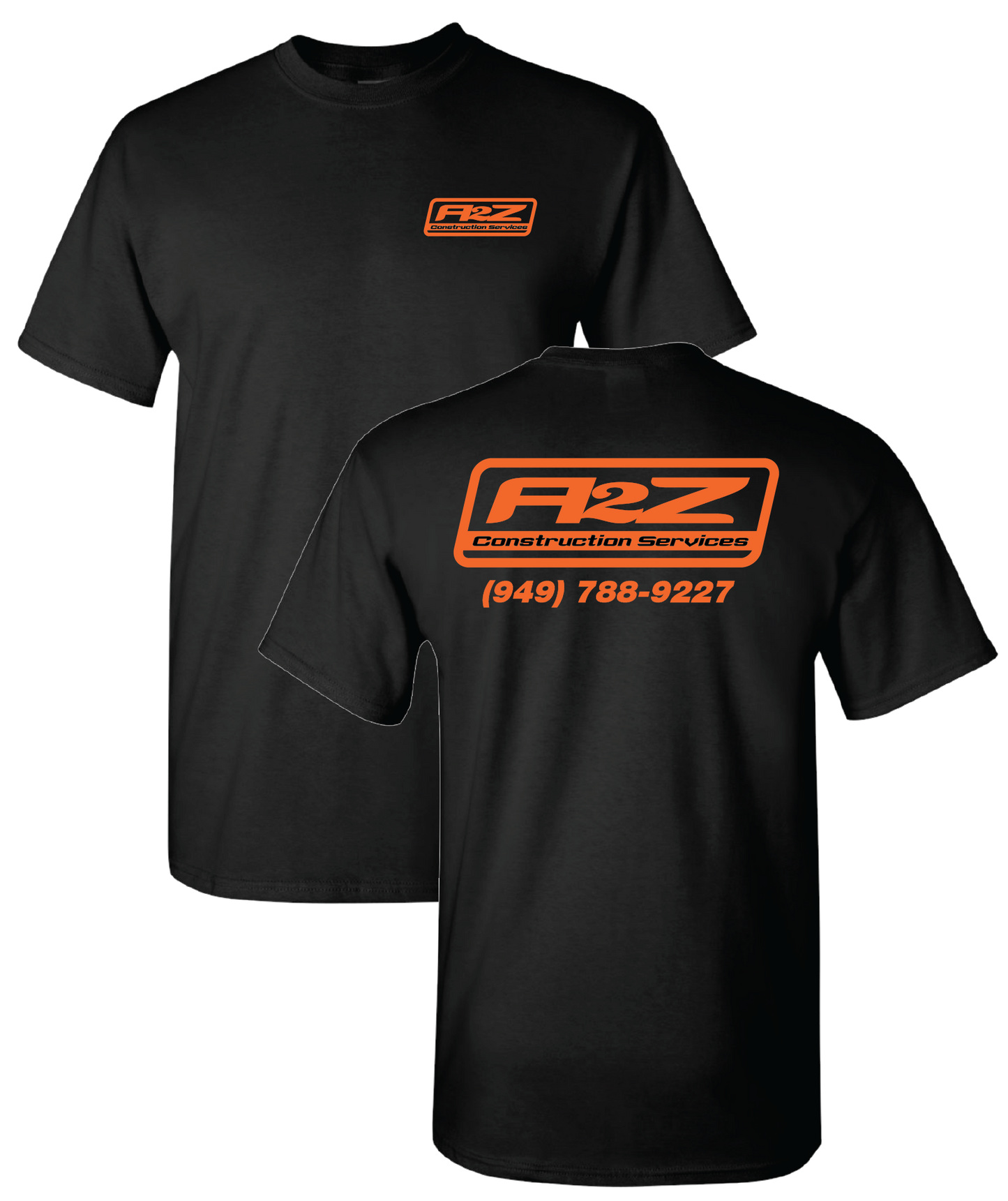 A2Z - Black Tee (with Orange print)