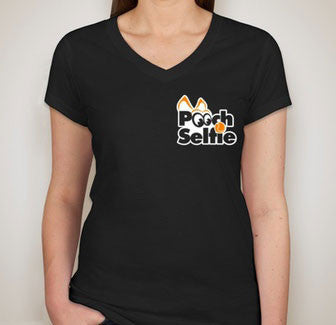 Pooch Selfie V-Neck Women